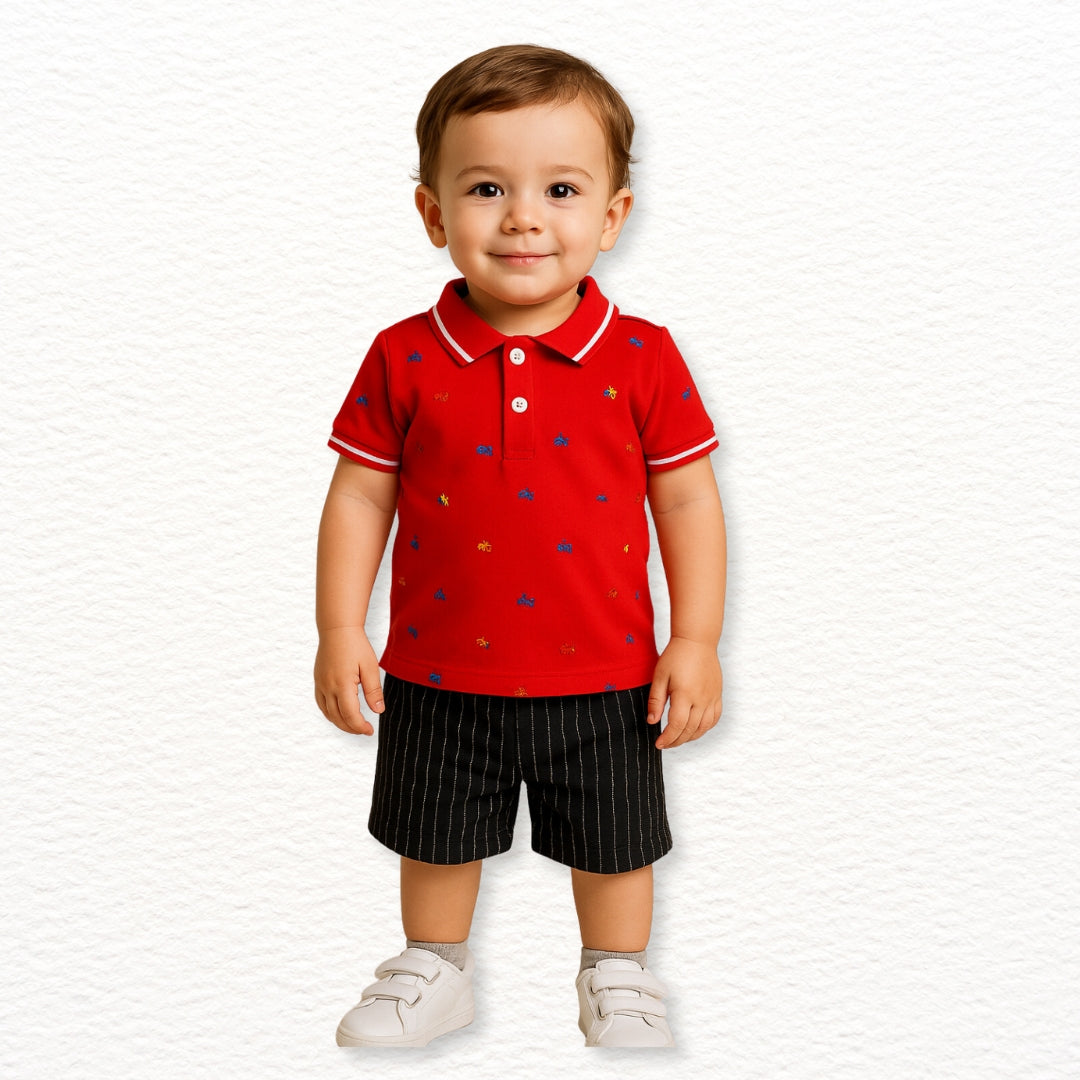 Conjunto Niño Tractor | Rojo