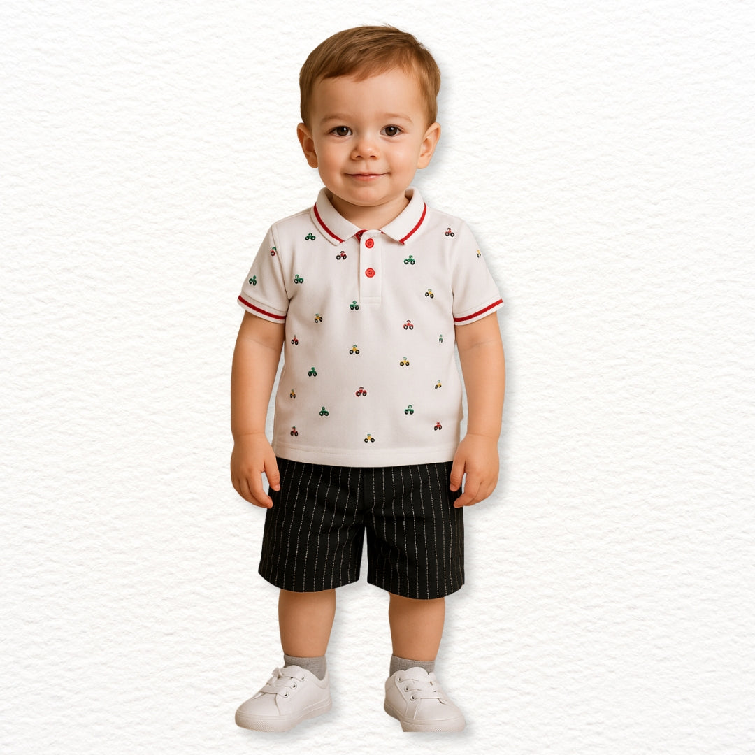 Conjunto Niño Tractor | Blanco