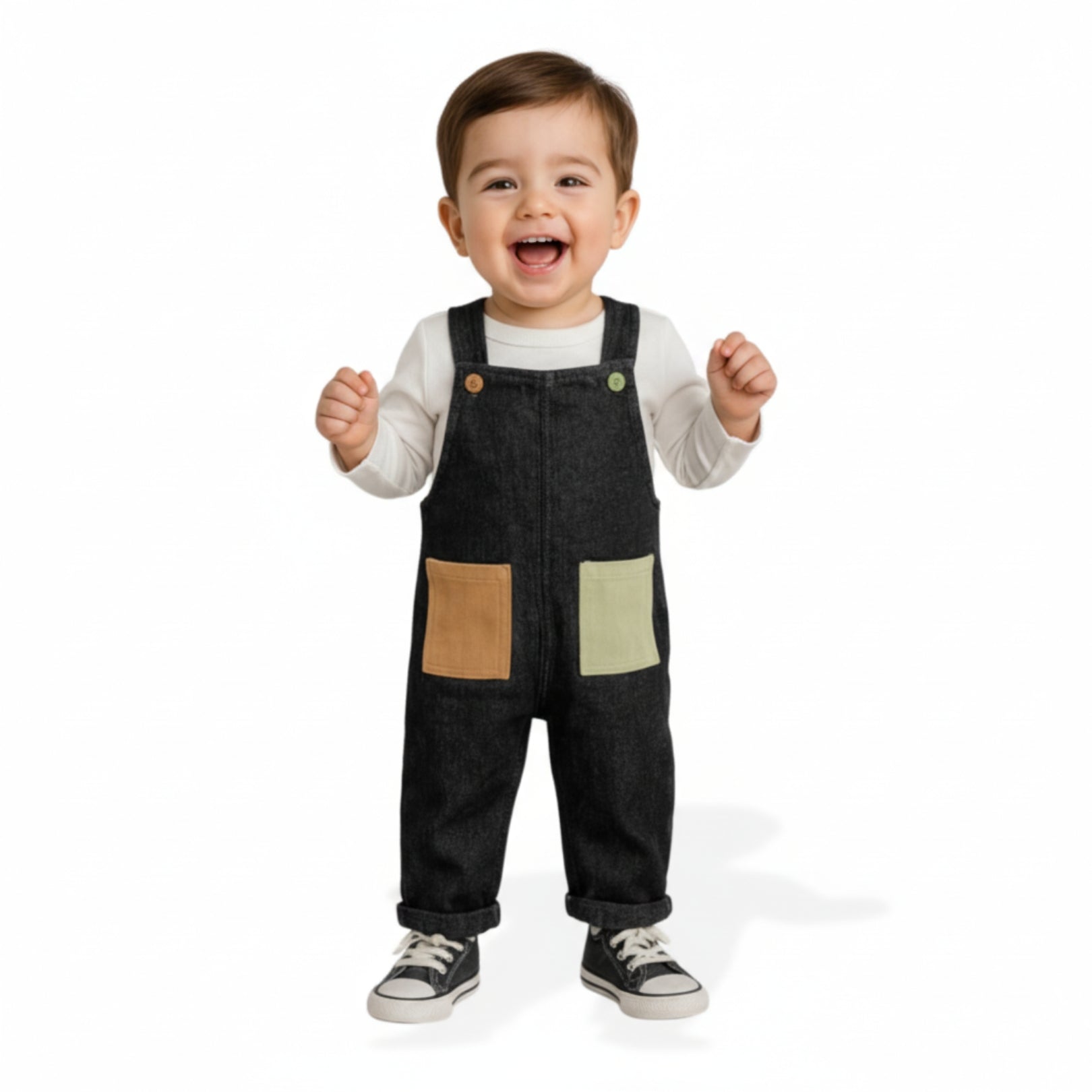 Jardinera Pocket Fun | Denim Negro